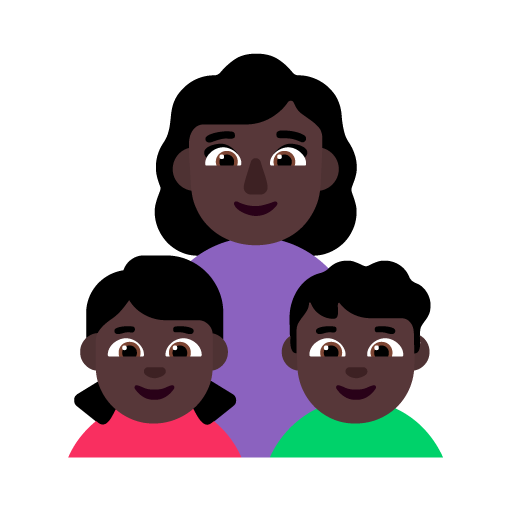 Familia - Mujer: Tono de Piel Oscuro, Niña: Tono de Piel Oscuro, Niño: Tono de Piel Oscuro