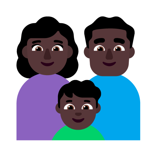 Keluarga - Wanita: Warna Kulit Gelap, Pria: Warna Kulit Gelap, Anak laki-laki: Warna Kulit Gelap