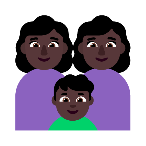 Keluarga - Wanita: Warna Kulit Gelap, Wanita: Warna Kulit Gelap, Anak laki-laki: Warna Kulit Gelap