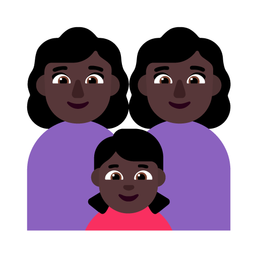 Keluarga - Wanita: Warna Kulit Gelap, Wanita: Warna Kulit Gelap, Anak perempuan: Warna Kulit Gelap
