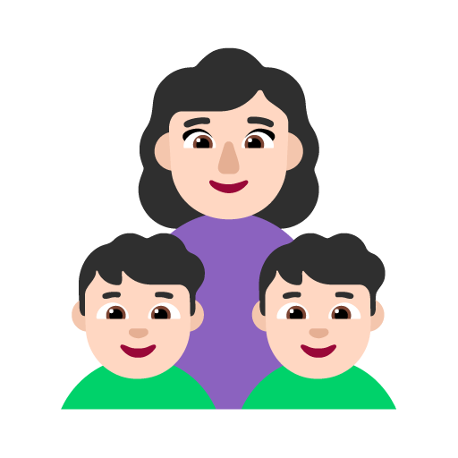 Familia - Mujer: Tono de Piel Claro, Niño: Tono de Piel Claro, Niño: Tono de Piel Claro