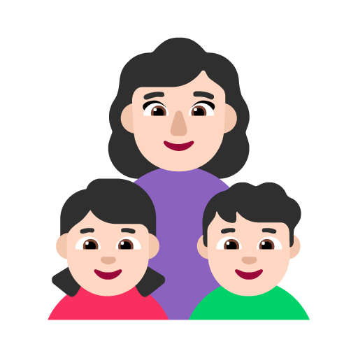 Familia - Mujer: Tono de Piel Claro, Niña: Tono de Piel Claro, Niño: Tono de Piel Claro