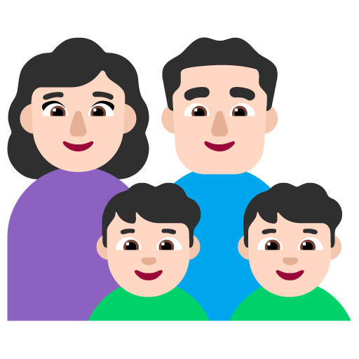 Keluarga - Wanita: Warna Kulit Cerah, Pria: Warna Kulit Cerah, Anak laki-laki: Warna Kulit Cerah, Anak laki-laki: Warna Kulit Cerah
