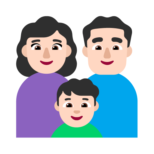 Familia - Mujer: Tono de Piel Claro, Hombre: Tono de Piel Claro, Niño: Tono de Piel Claro