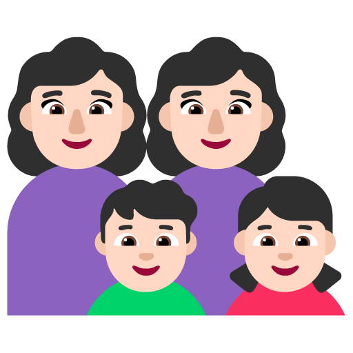 Keluarga - Wanita: Warna Kulit Cerah, Wanita: Warna Kulit Cerah, Anak laki-laki: Warna Kulit Cerah, Anak perempuan: Warna Kulit Cerah