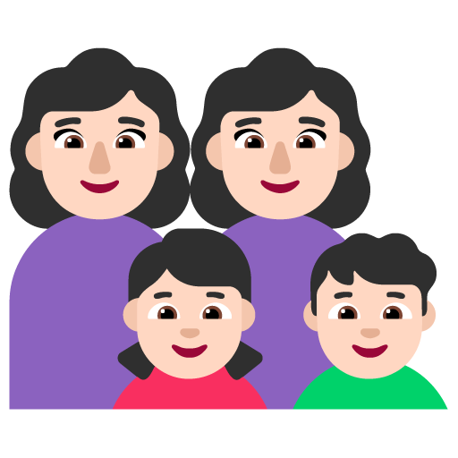 Keluarga - Wanita: Warna Kulit Cerah, Wanita: Warna Kulit Cerah, Anak perempuan: Warna Kulit Cerah, Anak laki-laki: Warna Kulit Cerah