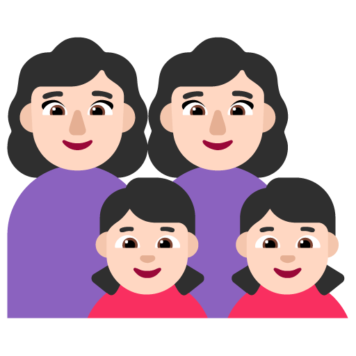 Keluarga - Wanita: Warna Kulit Cerah, Wanita: Warna Kulit Cerah, Anak perempuan: Warna Kulit Cerah, Anak perempuan: Warna Kulit Cerah