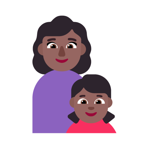 Familia - Mujer: Tono de Piel Oscuro Medio, Niña: Tono de Piel Oscuro Medio