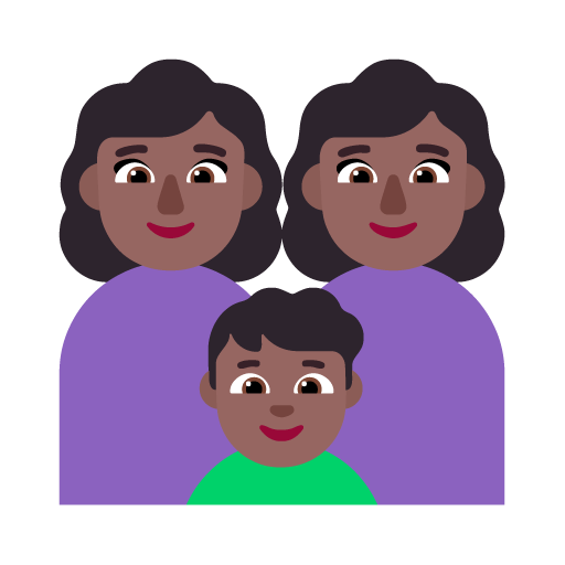 Keluarga - Wanita: Warna Kulit Gelap-Sedang, Wanita: Warna Kulit Gelap-Sedang, Anak laki-laki: Warna Kulit Gelap-Sedang