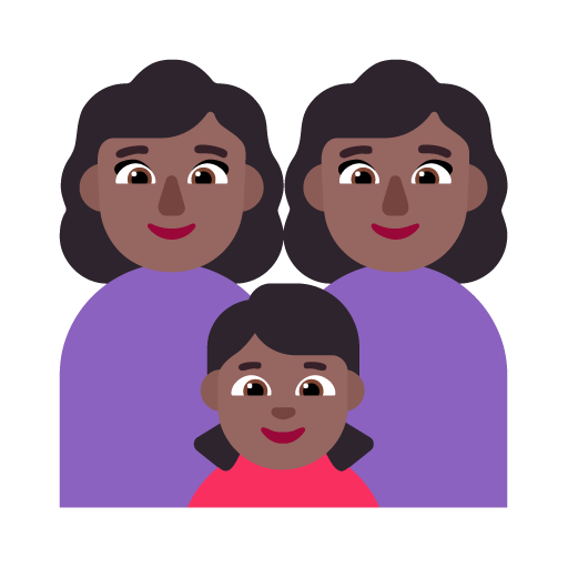 Keluarga - Wanita: Warna Kulit Gelap-Sedang, Wanita: Warna Kulit Gelap-Sedang, Anak perempuan: Warna Kulit Gelap-Sedang