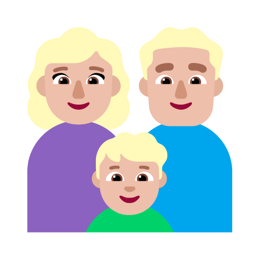Familia - Mujer: Tono de Piel Claro Medio, Hombre: Tono de Piel Claro Medio, Niño: Tono de Piel Claro Medio