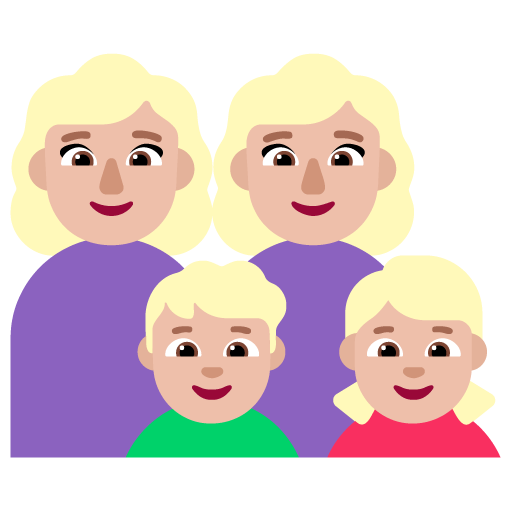 Keluarga - Wanita: Warna Kulit Cerah-Sedang, Wanita: Warna Kulit Cerah-Sedang, Anak laki-laki: Warna Kulit Cerah-Sedang, Anak perempuan: Warna Kulit Cerah-Sedang