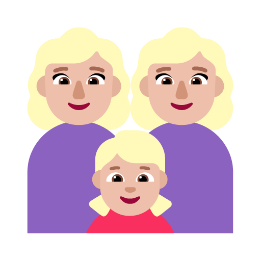 Keluarga - Wanita: Warna Kulit Cerah-Sedang, Wanita: Warna Kulit Cerah-Sedang, Anak perempuan: Warna Kulit Cerah-Sedang