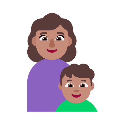 Familia - Mujer: Tono de Piel Medio, Niño: Tono de Piel Medio