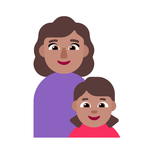 Familia - Mujer: Tono de Piel Medio, Niña: Tono de Piel Medio