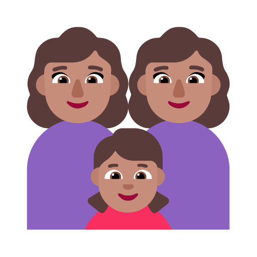 Keluarga - Wanita: Warna Kulit Sedang, Wanita: Warna Kulit Sedang, Anak perempuan: Warna Kulit Sedang