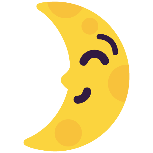Luna De Cuarto Creciente Con Cara