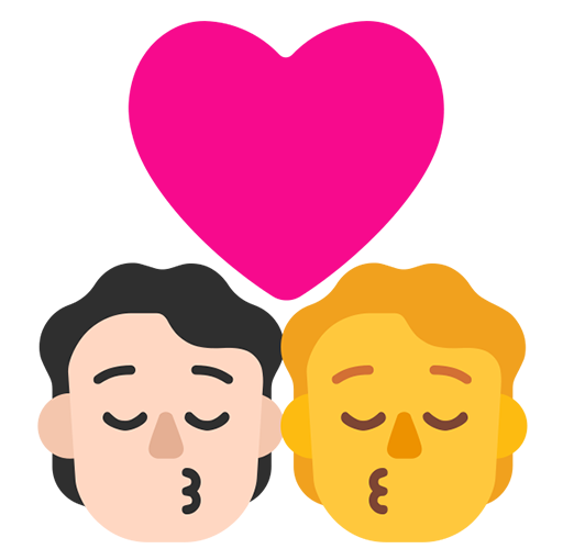 Beso: Persona, Persona, Tono de Piel Claro, Sin Tono de Piel