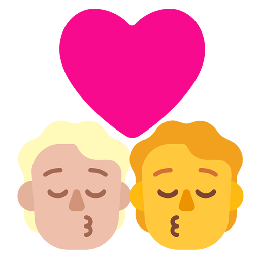 Beso: Persona, Persona, Tono de Piel Claro Medio, Sin Tono de Piel