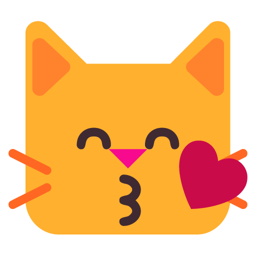 Wajah kucing memberikan ciuman dengan mata tertutup