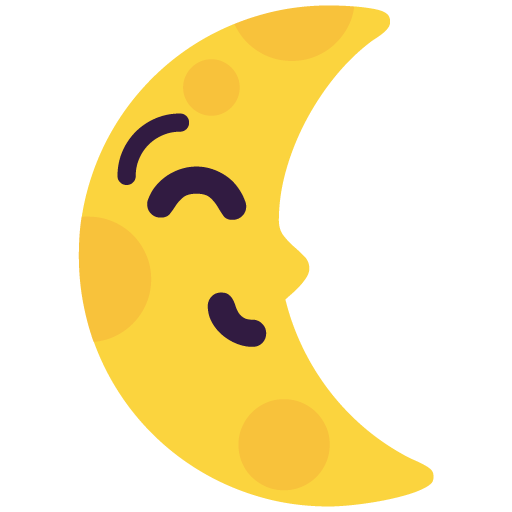Luna De Cuarto Menguante Con Cara