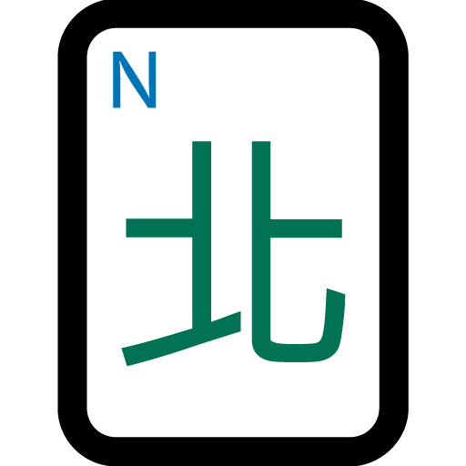 Ficha de Mahjong Viento del Norte