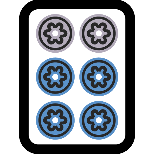 Ficha de Mahjong Seis de Círculos