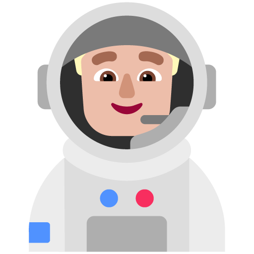 Astronaut pria: Warna Kulit Cerah-Sedang