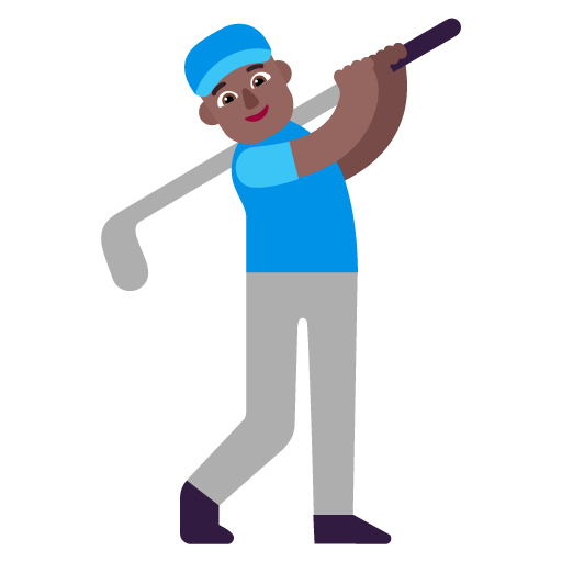 Pria bermain golf: Warna Kulit Gelap-Sedang
