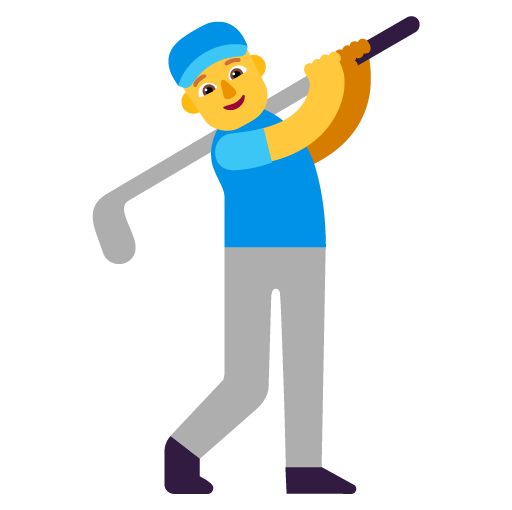 Pria bermain golf