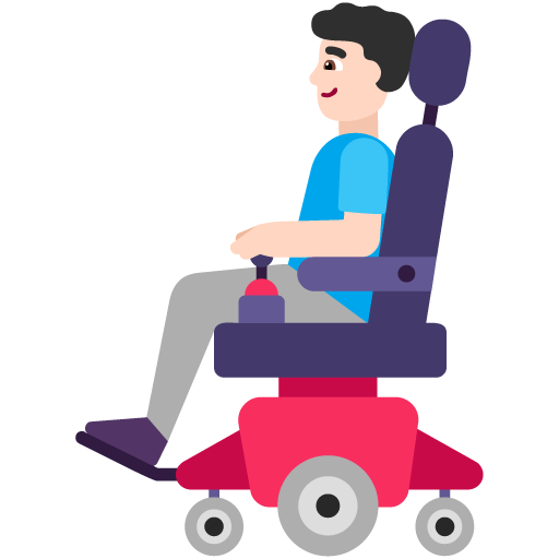 Pria dengan kursi roda bermotor: Warna Kulit Cerah