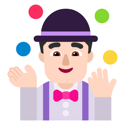 Pria bermain juggling: Warna Kulit Cerah
