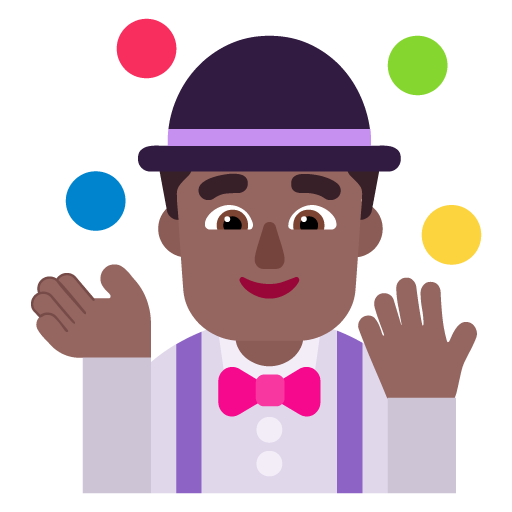 Pria bermain juggling: Warna Kulit Gelap-Sedang