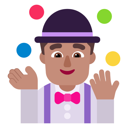 Pria bermain juggling: Warna Kulit Sedang