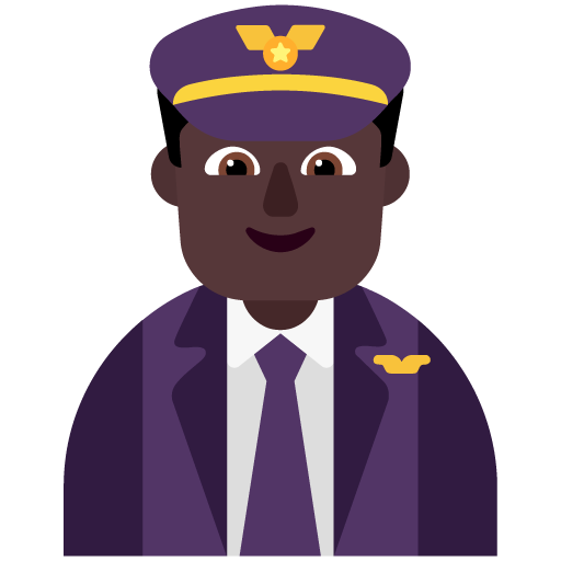 Pilot pria: Warna Kulit Gelap
