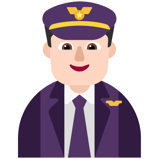 Pilot pria: Warna Kulit Cerah