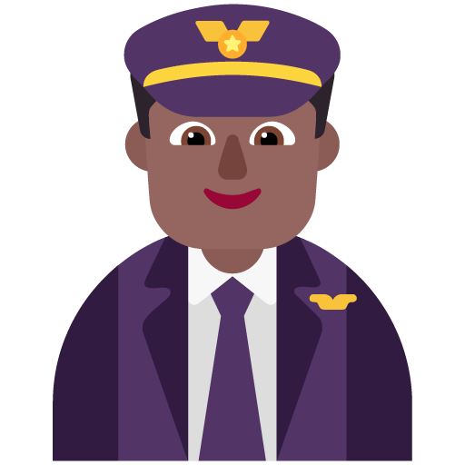 Pilot pria: Warna Kulit Gelap-Sedang