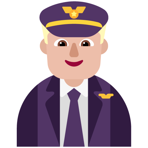 Pilot pria: Warna Kulit Cerah-Sedang