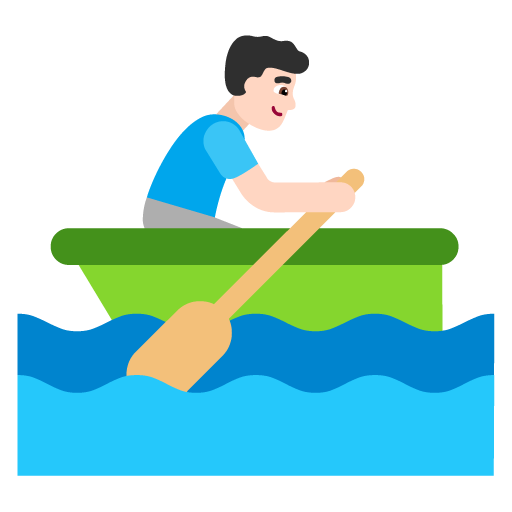 Pria mendayung perahu: Warna Kulit Cerah