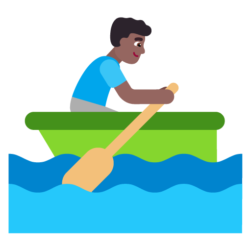 Pria mendayung perahu: Warna Kulit Gelap-Sedang