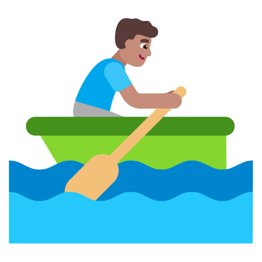 Pria mendayung perahu: Warna Kulit Sedang