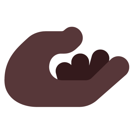 Telapak tangan menghadap ke atas: Warna Kulit Gelap