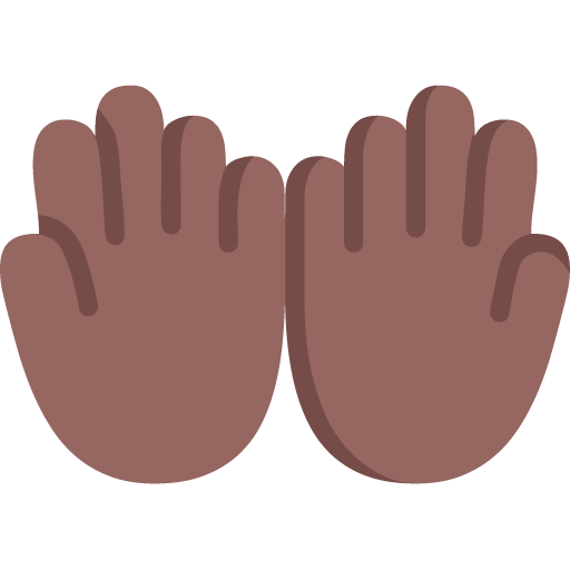 Tangan diangkat dan dirapatkan bersama: Warna Kulit Gelap-Sedang