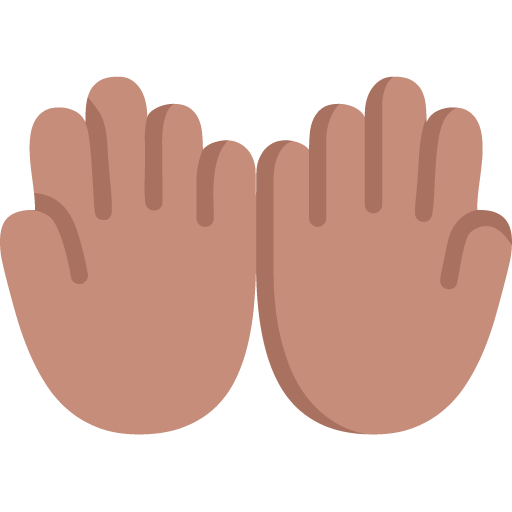 Tangan diangkat dan dirapatkan bersama: Warna Kulit Sedang