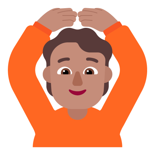 Orang mengisyaratkan OKE: Warna Kulit Sedang