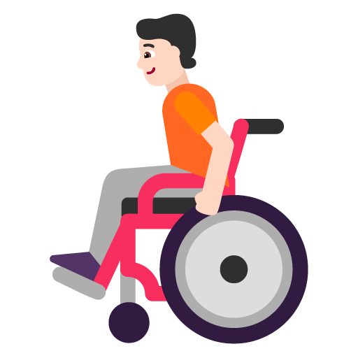 Orang dengan kursi roda manual: Warna Kulit Cerah