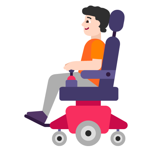 Orang dengan kursi roda bermotor: Warna Kulit Cerah