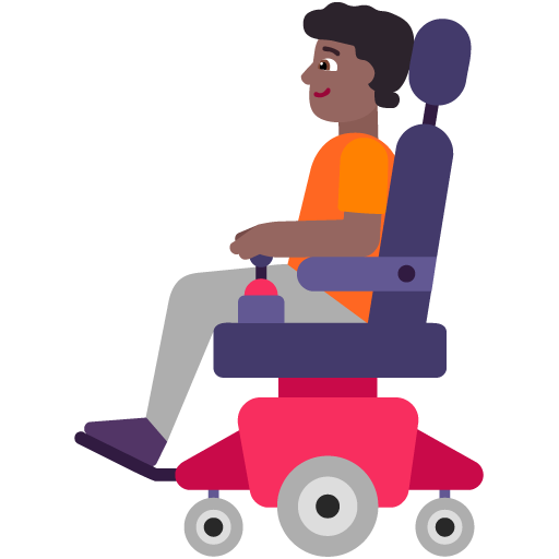 Orang dengan kursi roda bermotor: Warna Kulit Gelap-Sedang