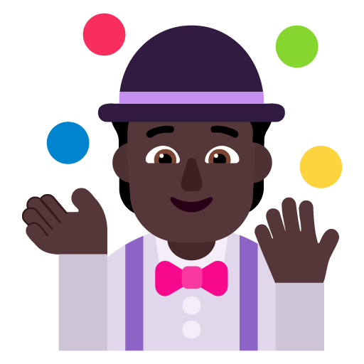 Orang melakukan juggling: Warna Kulit Gelap