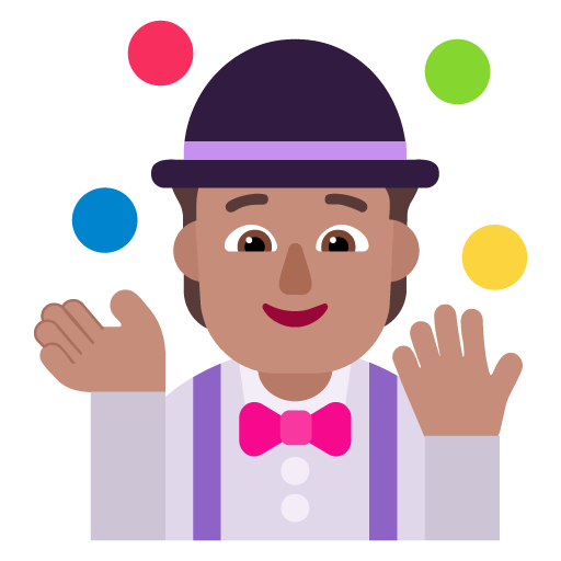 Orang melakukan juggling: Warna Kulit Sedang